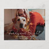 Furry en helder handgeschreven kerstfoto feestdagenkaart (Voorkant)