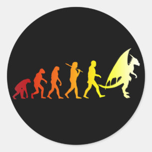 Furry-evolutie Ronde Sticker