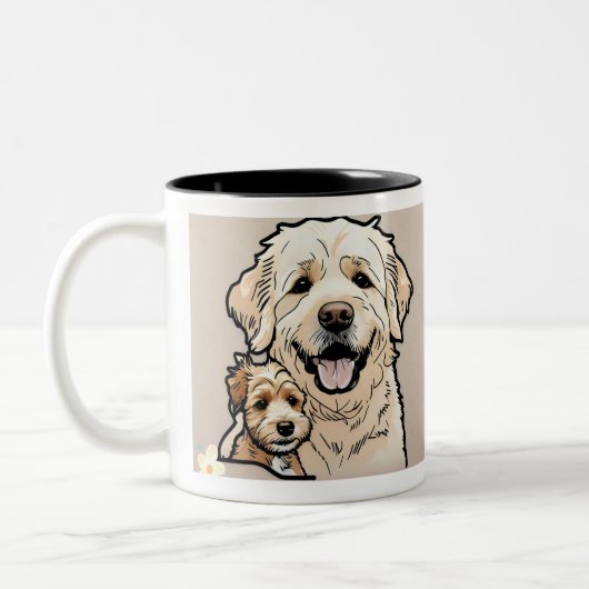 "Furry familie Stropdassen" Tweekleurige Koffiemok (Links)