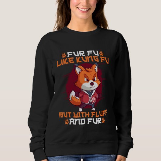 Furry Fandom Fursona Vos Fu Fu Zoals Kung Fu Maar  Trui (Voorkant)