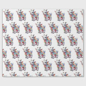 Furry feestelijke vrienden cadeaupapier (Vlak)