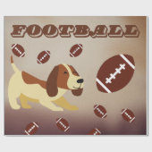 Furry Football Fun Puppy-geïnspireerd Cadeaupapier (Vlak)