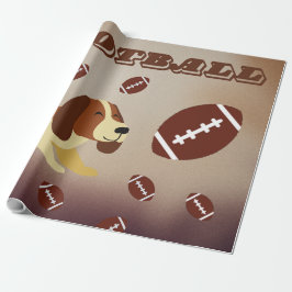 Furry Football Fun Puppy-geïnspireerd Cadeaupapier