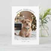 Furry Foto Grappig Pawholidays Hond Huisdier Kerst Feestdagenkaart (Staand voorkant)