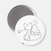 furry fox and furry island mark magnet (Voorkant / Achterkant)
