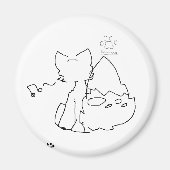 furry fox and furry island mark magnet (Voorkant)