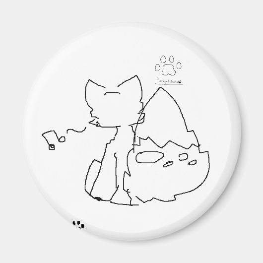 furry fox and furry island mark magnet (Voorkant)
