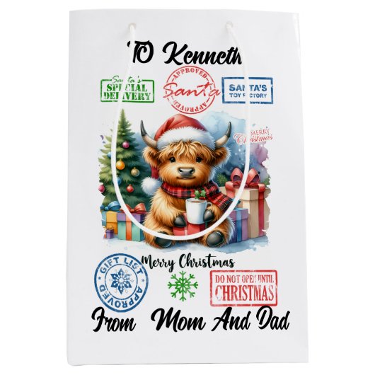 Furry Friend Sips Cocoa beroemd gemaakt door Tree Medium Cadeauzakje (Voorkant)