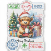 Furry Friend Sips Cocoa beroemd gemaakt door Tree Sticker (Voorkant)