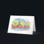 Furry Friends Canoe Folded Wenskaart Kaart<br><div class="desc">Ik trek graag leuke cartoondieren en wilde scènes waar ALLE dieren mee kunnen.</div>