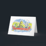 Furry Friends Canoe Folded Wenskaart Kaart<br><div class="desc">Ik trek graag leuke cartoondieren en wilde scènes waar ALLE dieren mee kunnen.</div>