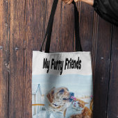 Furry Friends Cat and Dog Photo    Tote Bag