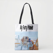 Furry Friends Cat and Dog Photo    Tote Bag (Voorkant)