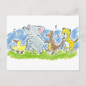 Furry Friends Conga Briefkaart (Voorkant)