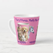 Furry Friends, Fluffy Sips: Koffie met een Knuffel Latte Mok (Linkerhoek)