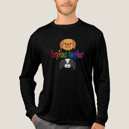 Furry Friends Happy Heart - Pet Lover Graphic T-sh Tri-Blend Shirt (Voorkant volledig)