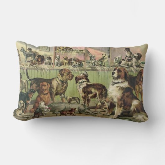 Furry Friends Hondenliefhebbers Lumbar Pillow Kussen (Voorkant)