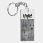 Furry Friends Kat en Hond Foto Sleutelhanger (Voorkant Links)