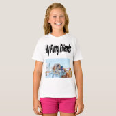 Furry Friends Kat en Hond Foto T-shirt (Voorkant volledig)