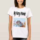 Furry Friends Kat en Hond Foto T-shirt (Voorkant)