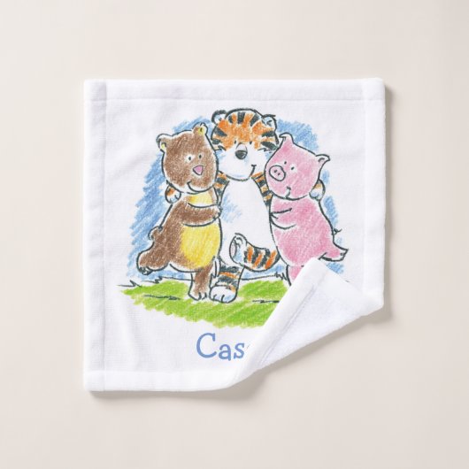 Furry Friends Trio Kinder Wash Cloth Washandje (Wasdoekje)