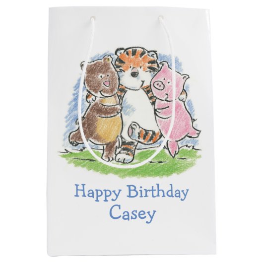 Furry Friends Trio Medium Gift Bag Medium Cadeauzakje (Voorkant)
