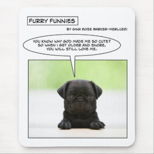 Furry Funnies baby pug dog Muismat