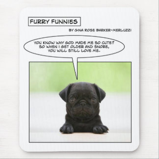 Furry Funnies baby pug dog Muismat