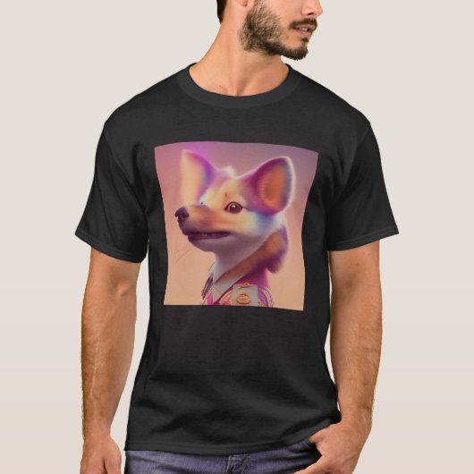 Furry Fuzzy Sneaky Squirrel Ferret Animal Peach Go T-shirt (Voorkant)