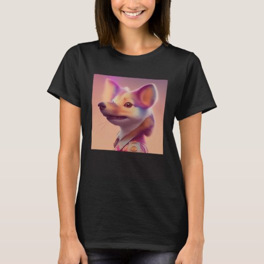 Furry Fuzzy Sneaky Squirrel Ferret Animal Peach Go T-shirt (Voorkant)