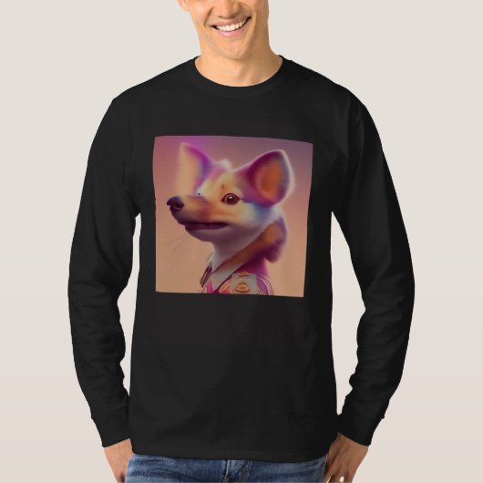 Furry Fuzzy Sneaky Squirrel Ferret Animal Peach Go T-shirt (Voorkant)