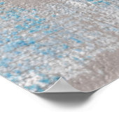 'Furry' Grijze en Blauwgroen Abstract Poster (Hoek)