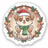 Furry Holiday Cheer Custom-Cut Vinyl Sticker (Voorkant)