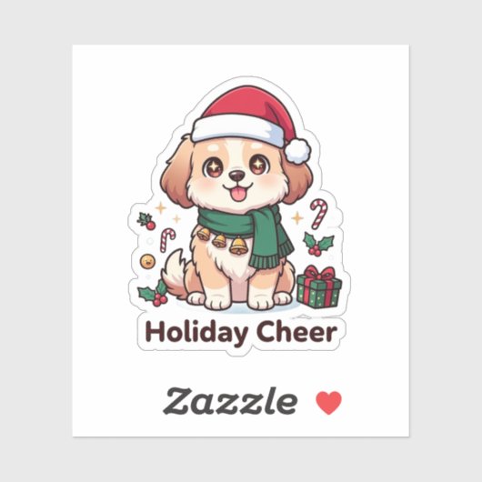 Furry Holiday Cheer Custom-Cut Vinyl Sticker (Vel)