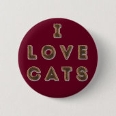Furry 'I Love Cats' standaard, 2¼-inch ronde Butto Button 5,7 Cm (Voorkant)