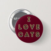 Furry 'I Love Cats' standaard, 2¼-inch ronde Butto Button 5,7 Cm (Voorkant /achterkant)