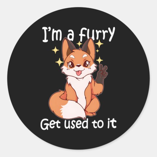 Furry In A Furry Maak er gebruik van Ronde Sticker (Voorkant)