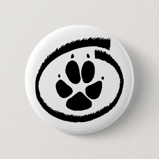 Furry Inside (Fox Paw)-badge Ronde Button 5,7 Cm (Voorkant)