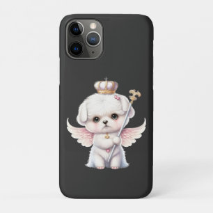 Furry Joy: Angel Wing Maltese Dog Puppy Gift Case-Mate iPhone Case