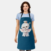 Furry Joy: Angel Wing Maltese Dog Puppy Gift Schort (Gedragen)