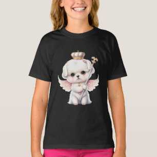 Furry Joy: Angel Wing Maltese Dog Puppy Gift T-shirt
