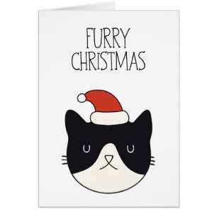 "Furry Kerstmis" Cat Lover's kerstKaart