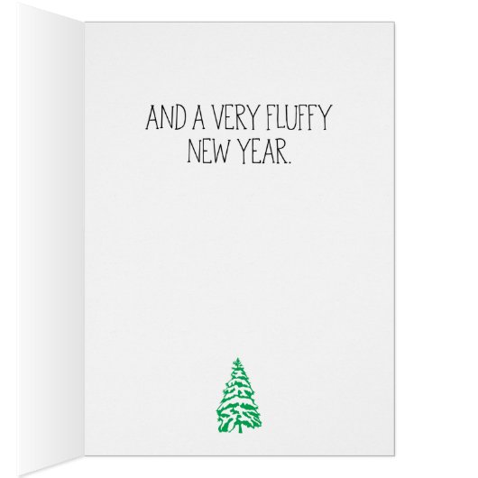 "Furry Kerstmis" Cat Lover's kerstKaart (Binnen (Rechts))