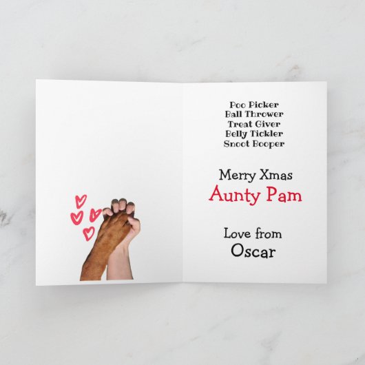 Furry Kerstmis van de Kaart van de hond (Binnen)