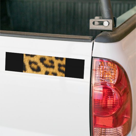 FURRY LEOPARD PRINT PATTERN ACHTERGRONDEN BUMPERSTICKER (Op Truck)