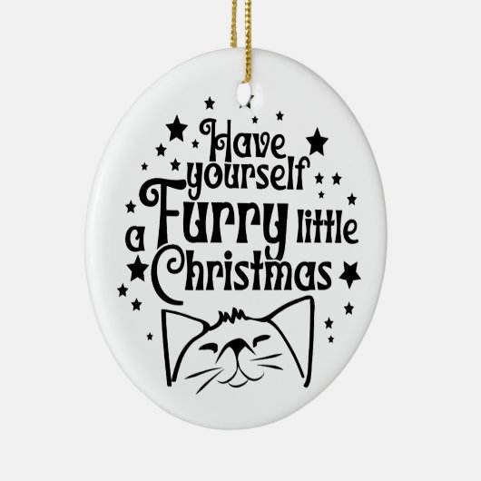 Furry Little Christmas | dubbelzijdig Keramisch Ornament (Rechts)