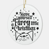 Furry Little Christmas | dubbelzijdig Keramisch Ornament (Links)