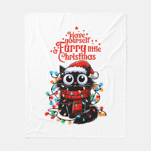 Furry Little Christmas Fleece Deken (Voorkant)