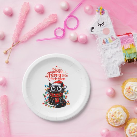 Furry Little Christmas Papieren Bordje (Feest)