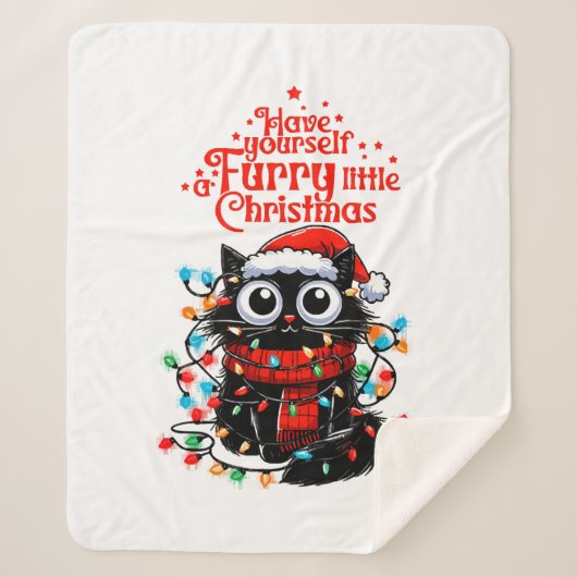 Furry Little Christmas Sherpa Deken (Voorkant)